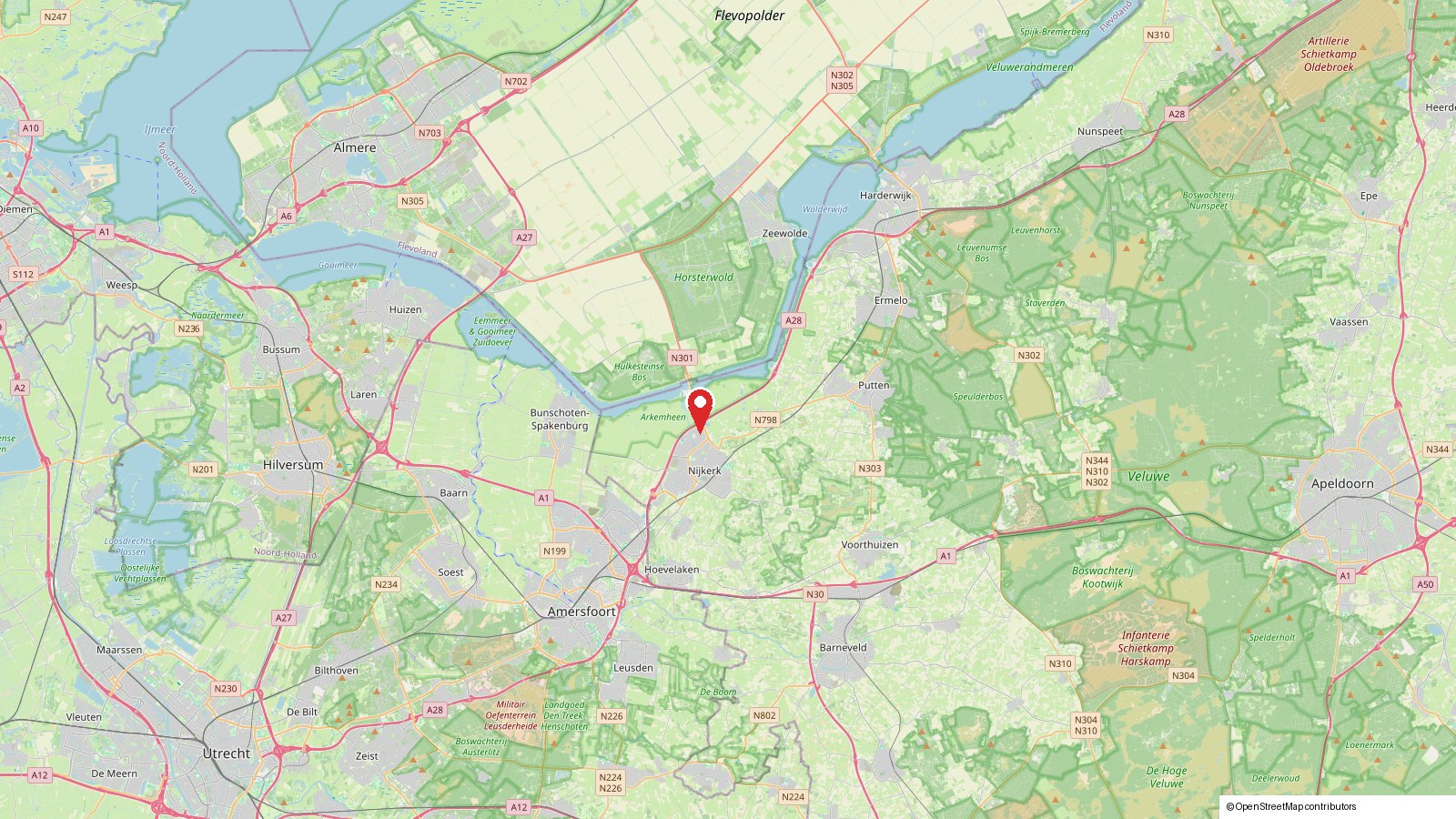 Kaart: Strand Nijkerk, Zeedijk 1a, 3861 MD Nijkerk